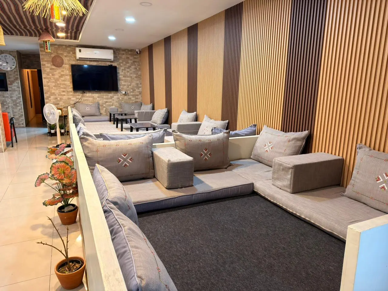 Dining room and Dastarkhan-style floor seating area at BHARAT Flavours Of India in Huai Khwang Bangkok