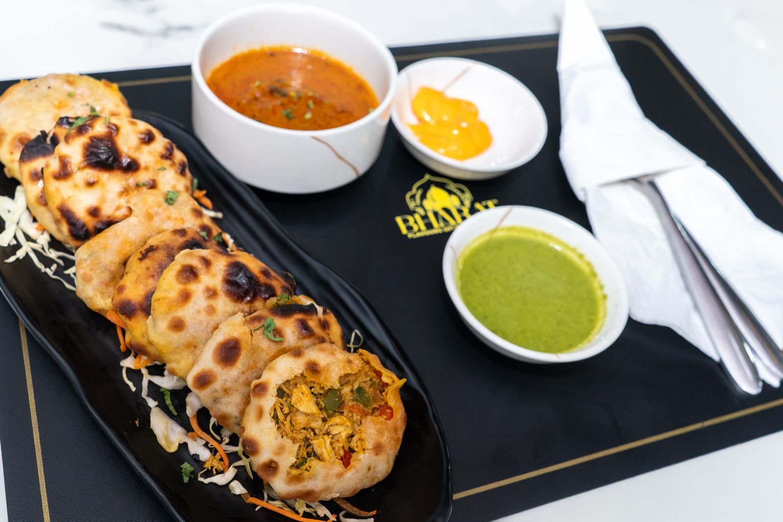 Tawa Chicken Naan Bomb (8 pcs) at BHARAT Flavours Of India Bangkok