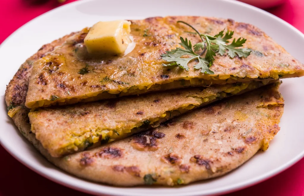 Mooli Paratha with Curd & Pickle